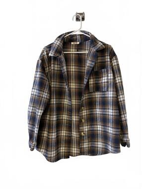 Zeagoo Thick Plaid Button-Up Shirt Jacket